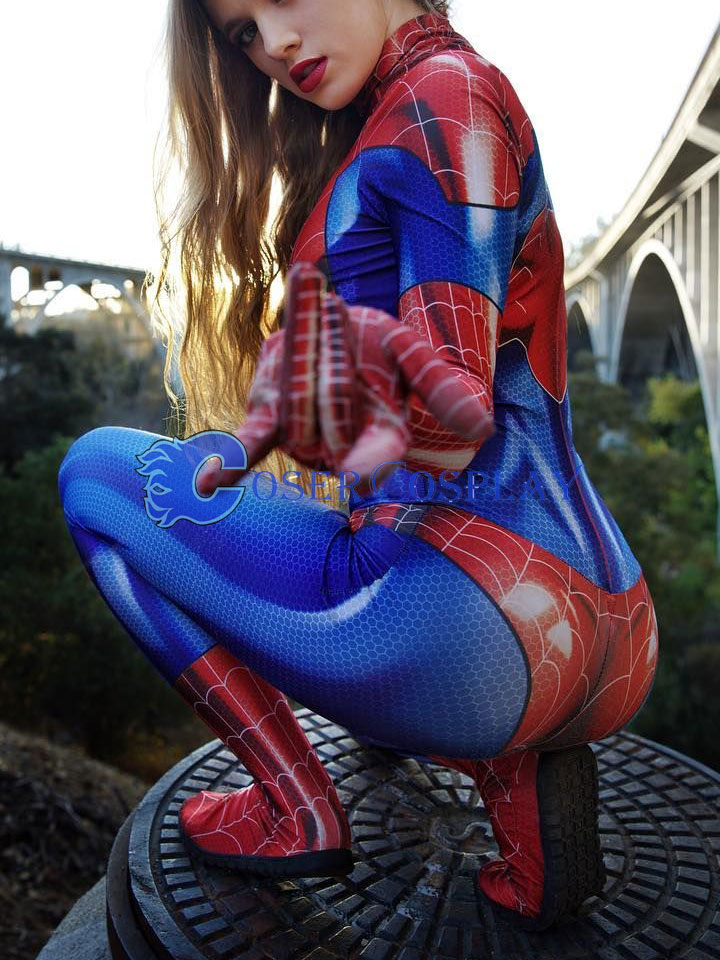 2018 Spider Woman Girl Shiny Catsuit For Halloween